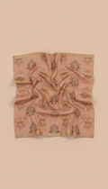 Peach Veil Linen Metallic Threadwork