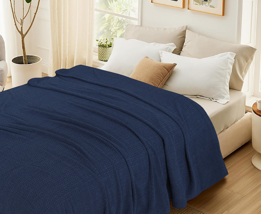 Waffles Terry Cotton Thermal Blanket