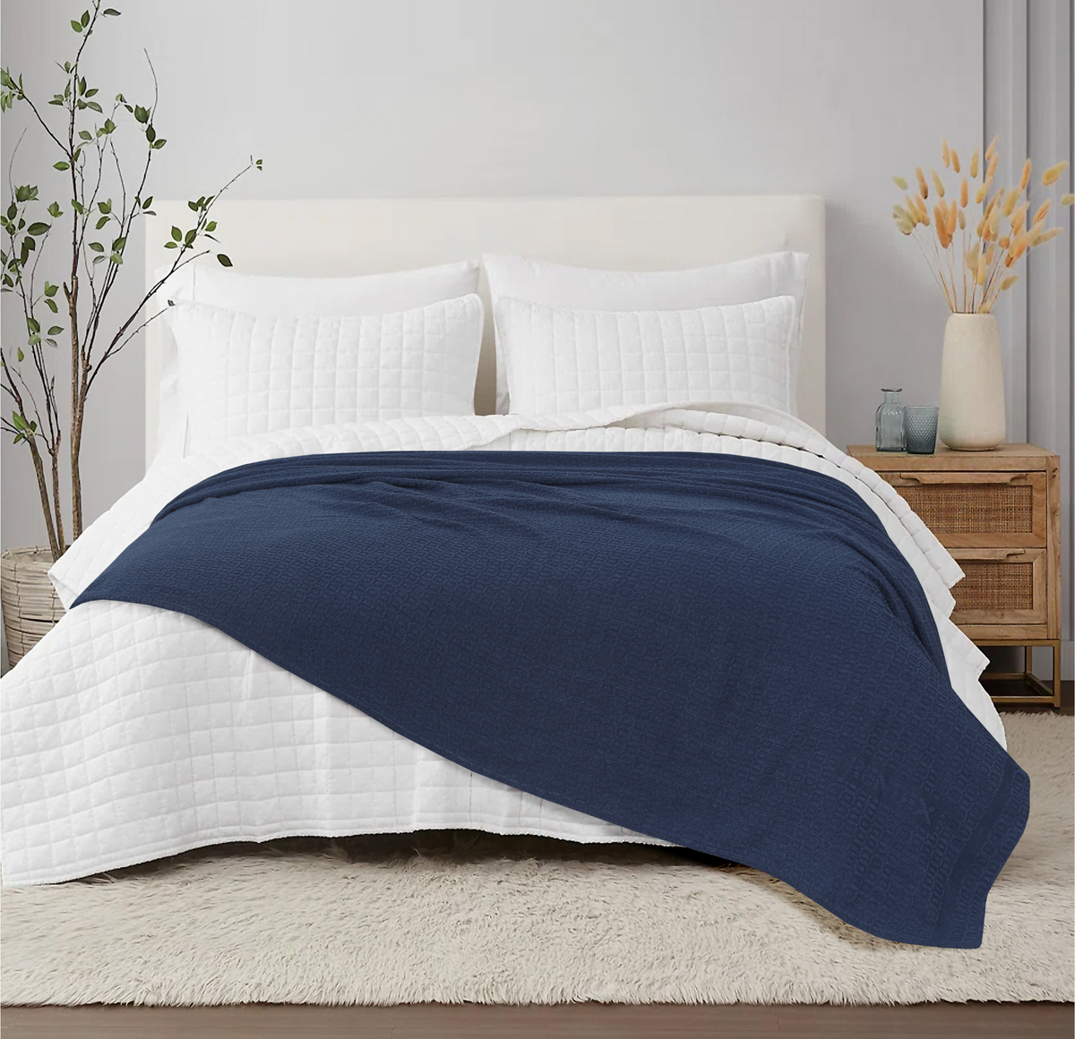 Waffles Terry Cotton Thermal Blanket