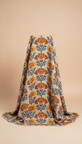 Embroidered Linen Marigold Pop Botanical