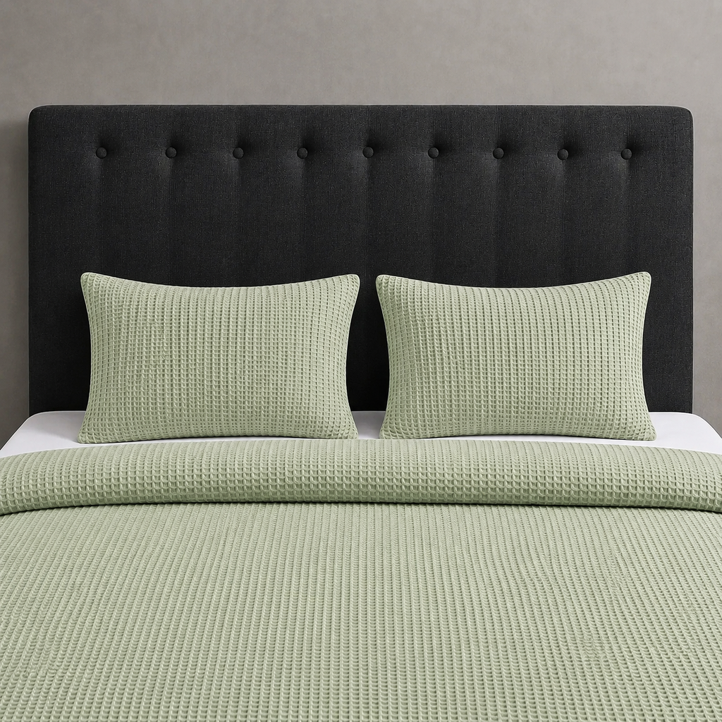 Waffle Thermal Blanket With Pillow King Size