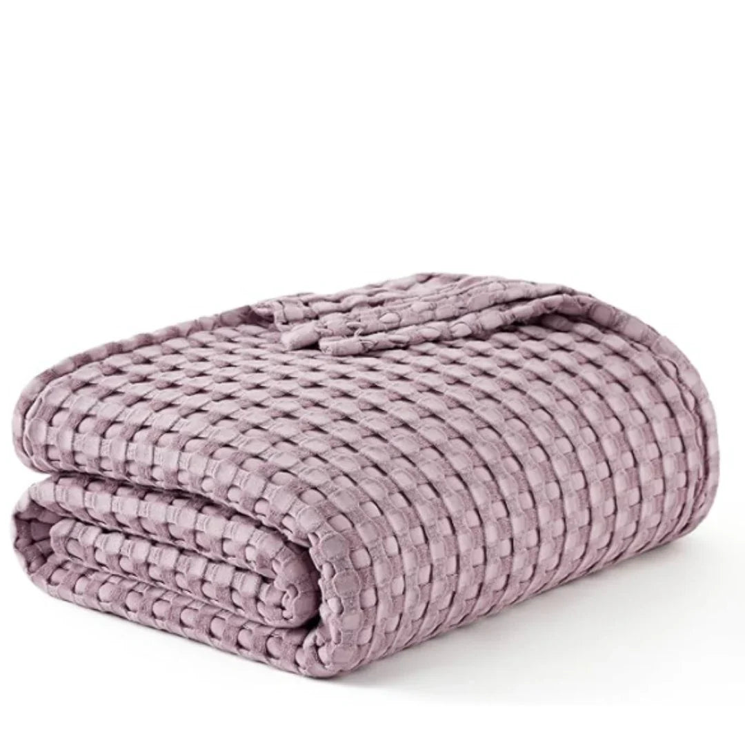 Cotton Waffle King Size Blanket Summer Blanket Bamboo for Luxury Throws