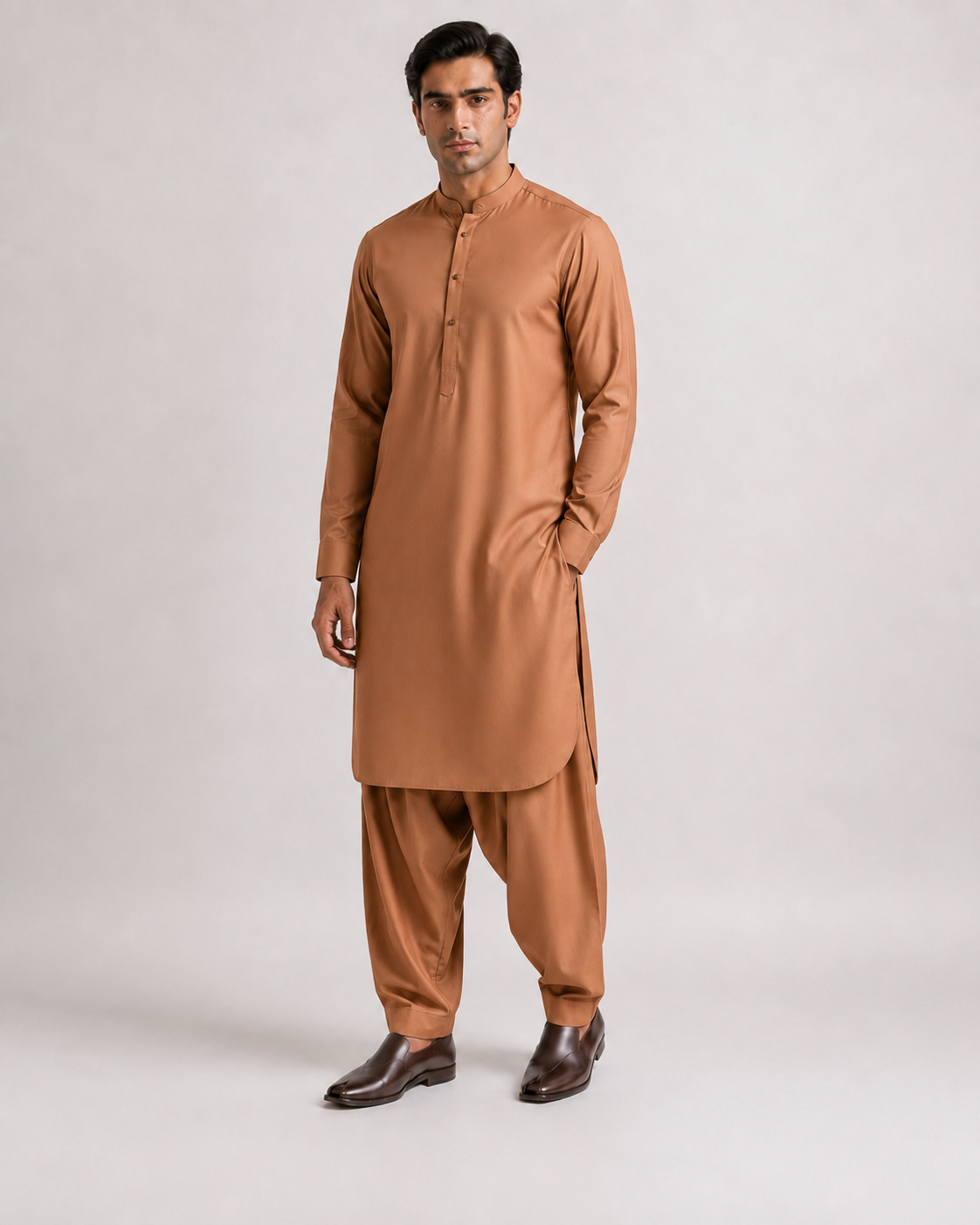 BROWN Boski Unstitched Suit for Men