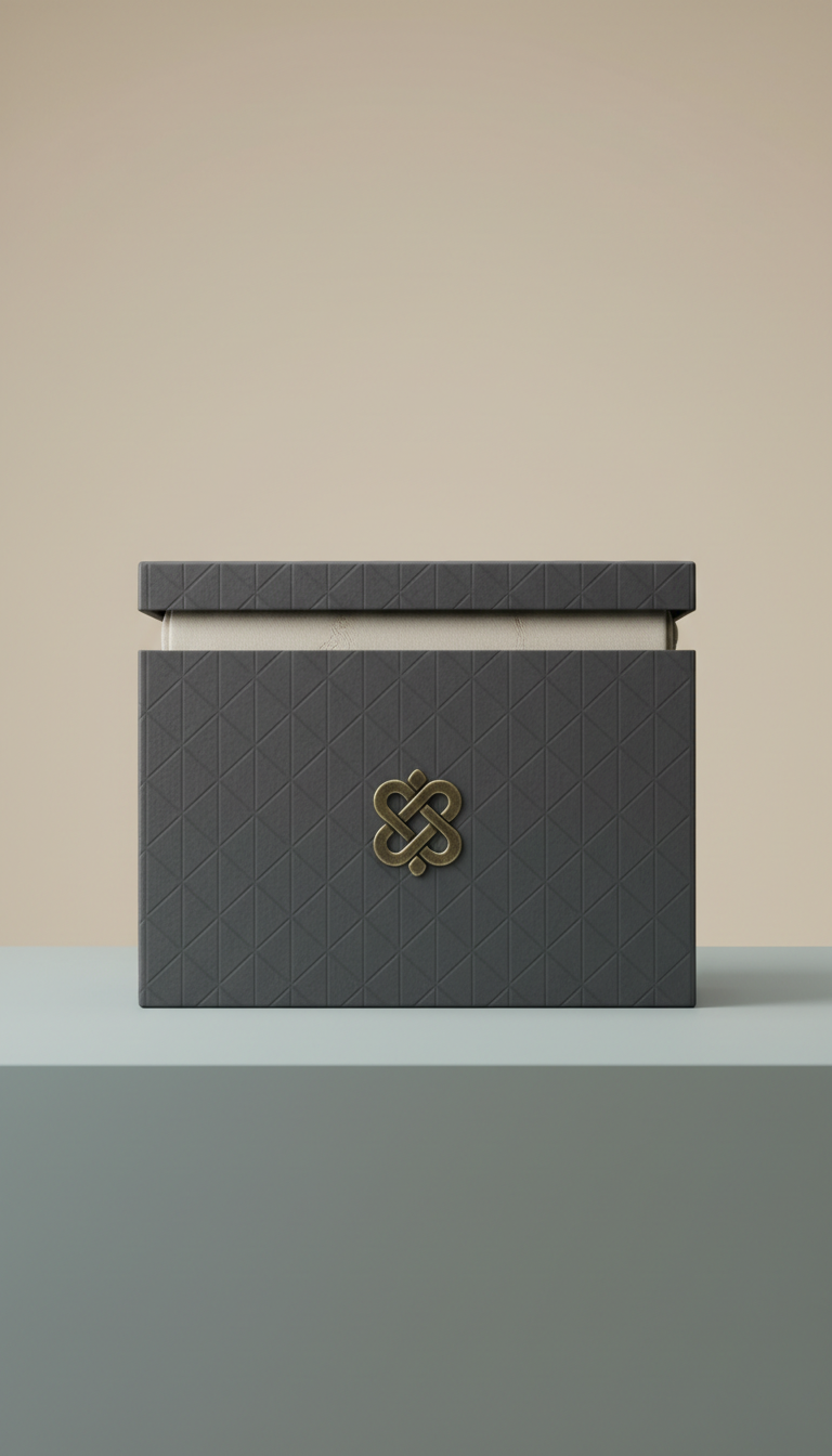 Boski fabric in embossed box